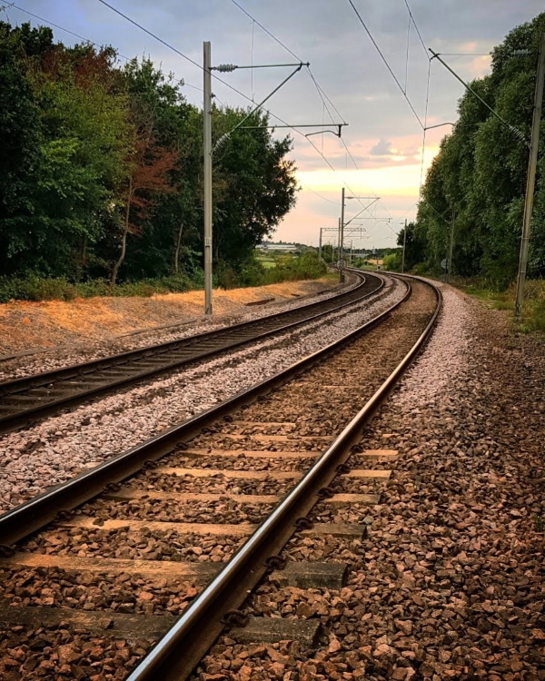 Image: Empty train tracks leading into the distance