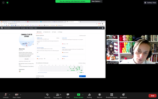 Image of JHulia on Zoom, using the TidyR tool