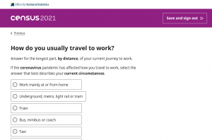 census question about travel to work