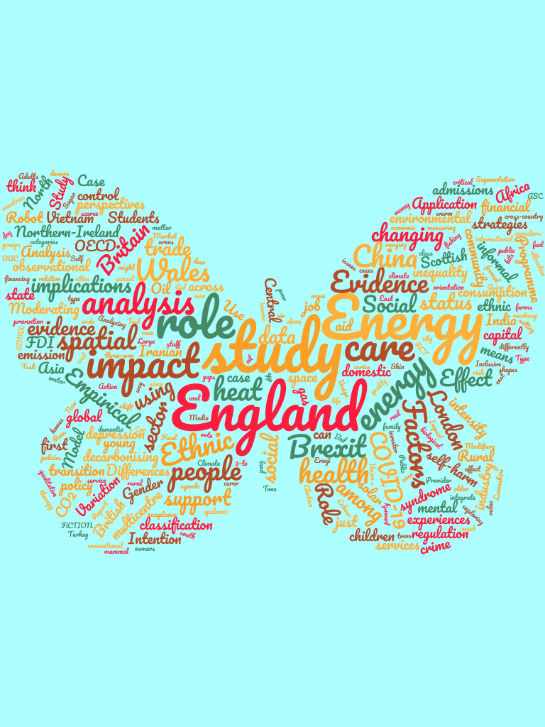Word cloud: research using international socioeconomic data downloaded from the UK Data Service