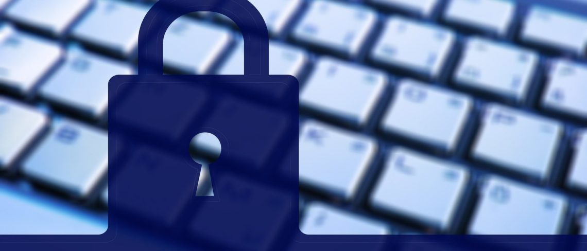 Padlock and computer keyboard