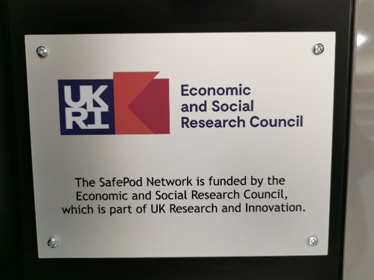 ESRC SafePod plaque