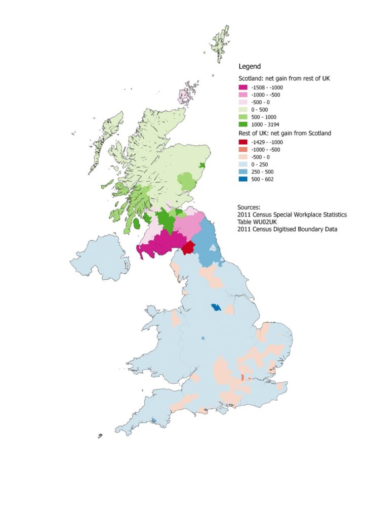 Figure 2 - Net balance of journey to work data between Scotland and the Rest of the UK