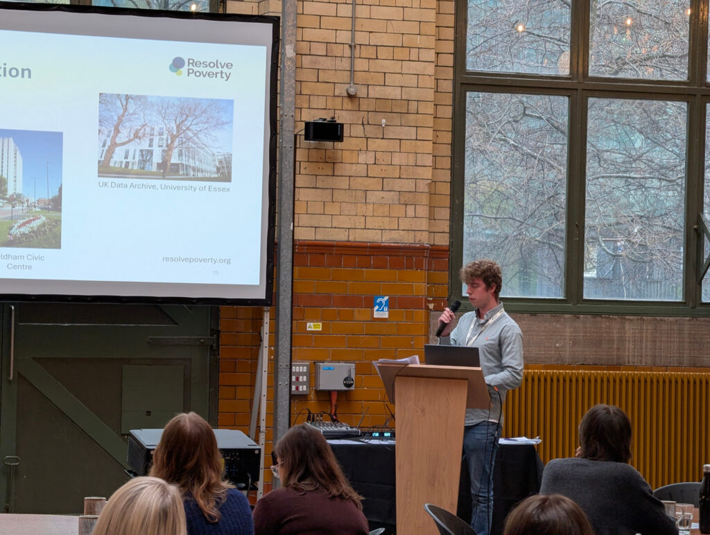 Tom Pottrill presenting at Perspectives on Engagement and Impact UK Data Service event